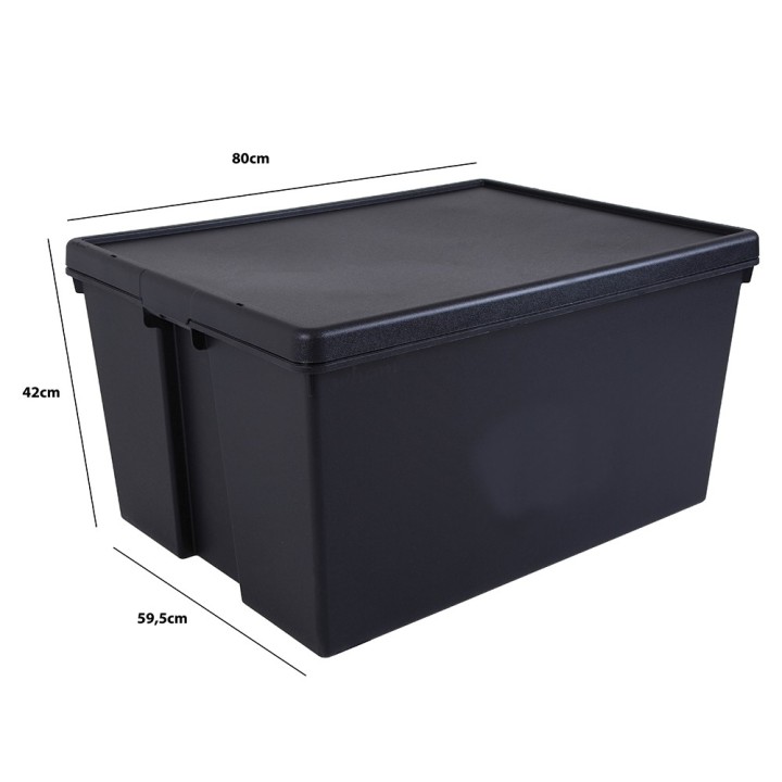Lot de boîtes stockage en plastique noir