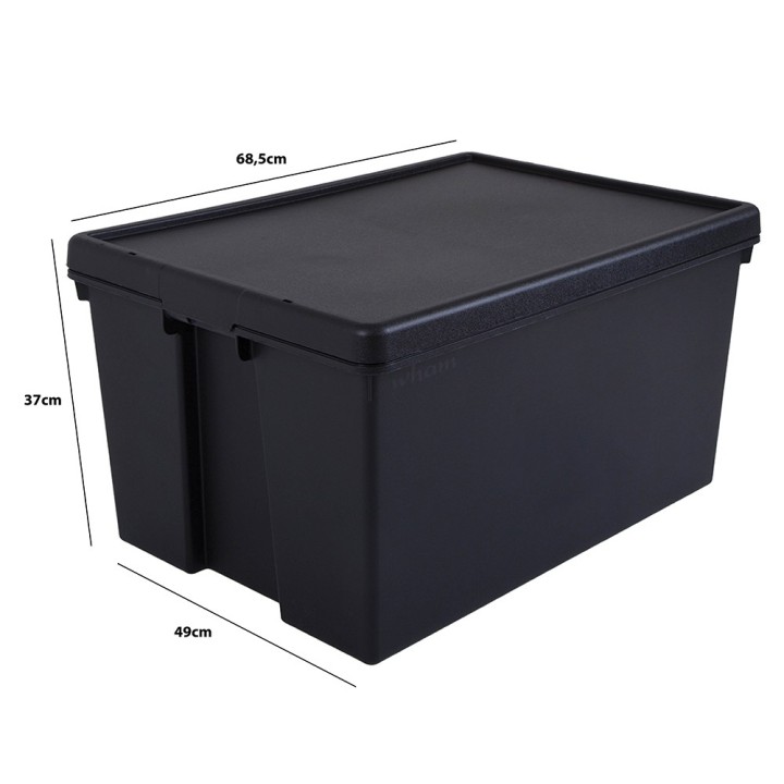 Lot de boîtes stockage en plastique noir