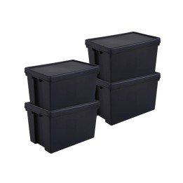 Lot de boîtes stockage en plastique noir