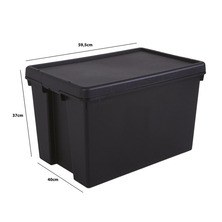 Lot de boîtes stockage en plastique noir