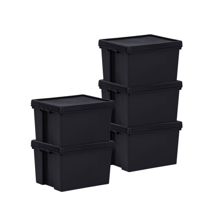 Lot de boîtes stockage en plastique noir