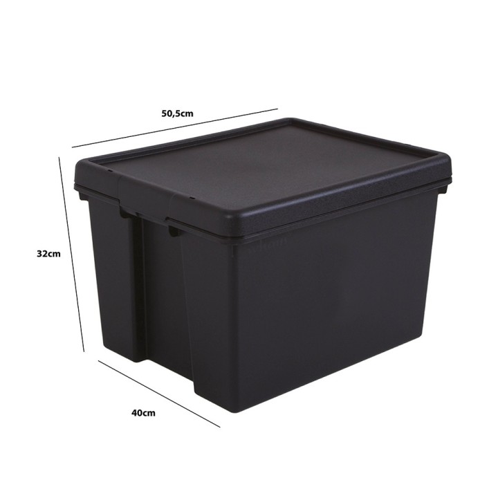 Lot de boîtes stockage en plastique noir