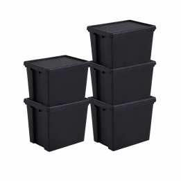 Lot de boîtes stockage en plastique noir