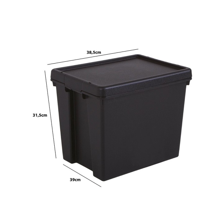 Lot de boîtes stockage en plastique noir