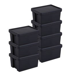 Lot de boîtes stockage en plastique noir
