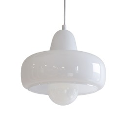 Suspension Boli en verre blanc Ø26 cm