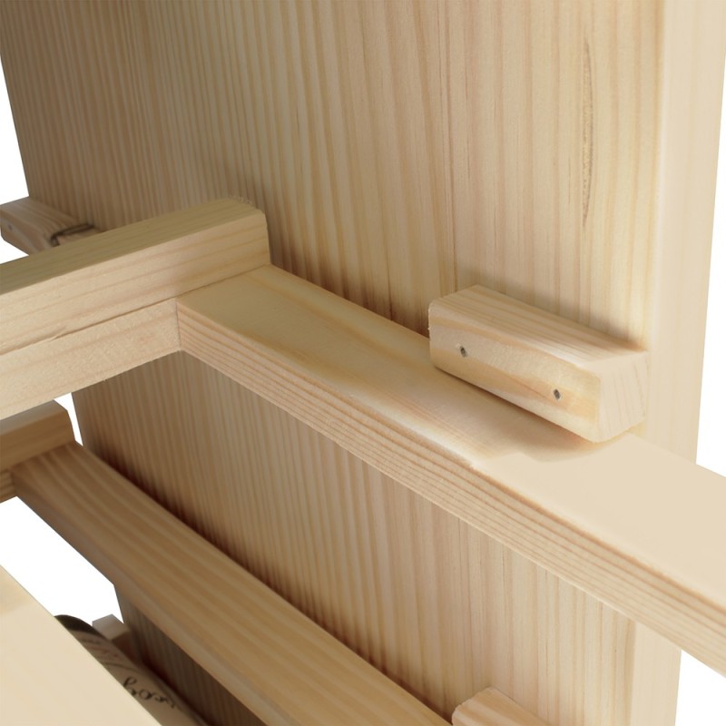 Detail of Range-bouteilles 25 bouteilles en bois coulissable 53 x 25 x 53 cm