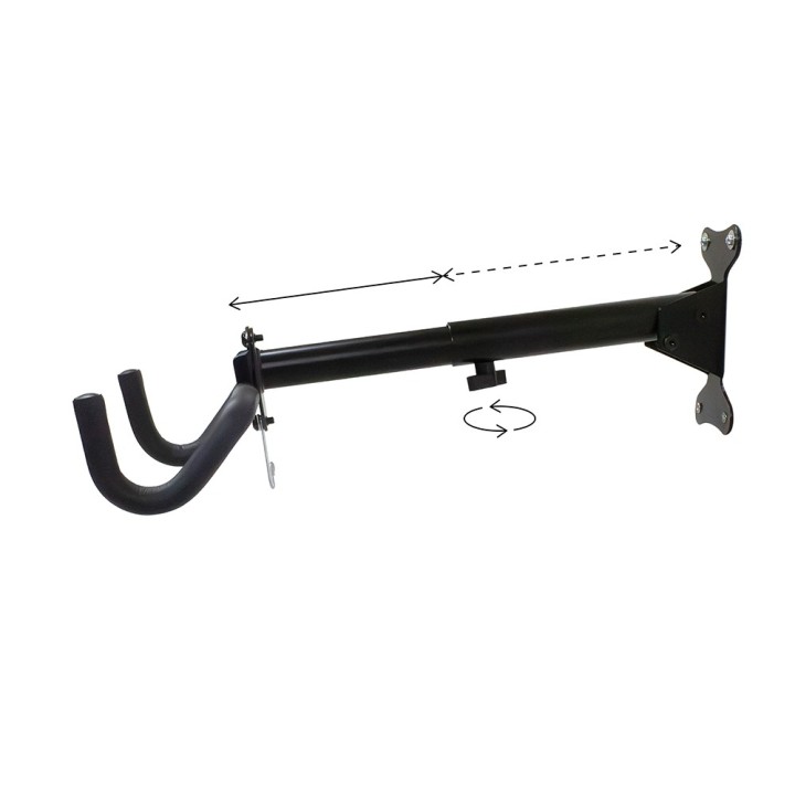 Support vélo mural Velock en métal noir 46 x 26 x 15 cm