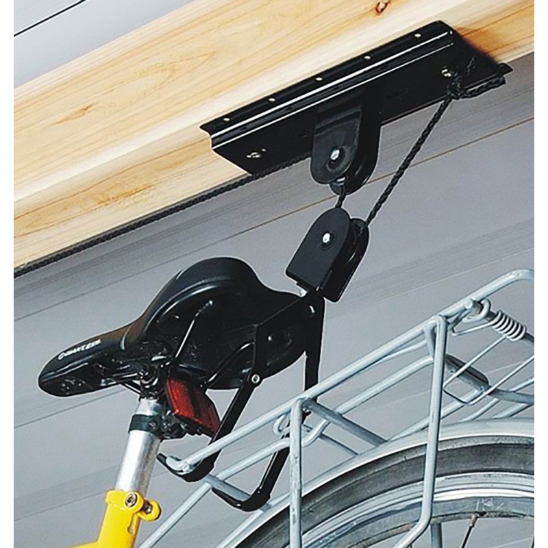 Detail of Support vélo plafond en métal avec corde 15 m