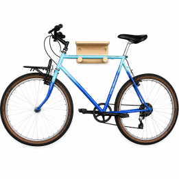 Support vélo et trottinette mural Woody en bois naturel 30 x 30 x 17 cm