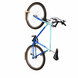 Support vélo mural Woody en bois naturel 14,5 x 14 x 27 cm