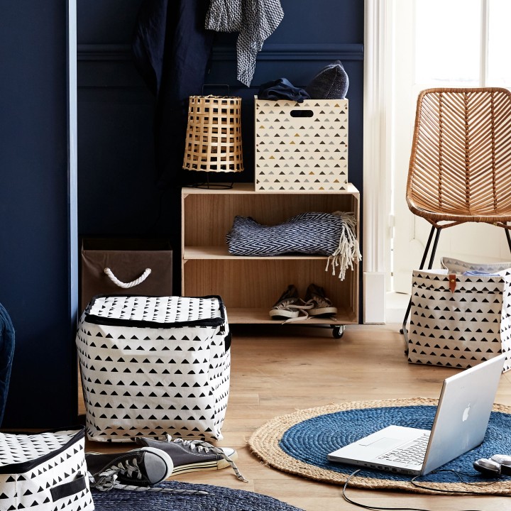 Housse de rangement en polycoton imprimé L
