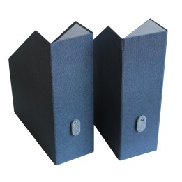 Lot de 2 porte-documents en carton bleu