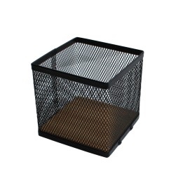 Pot à crayons en métal noir avec bambou