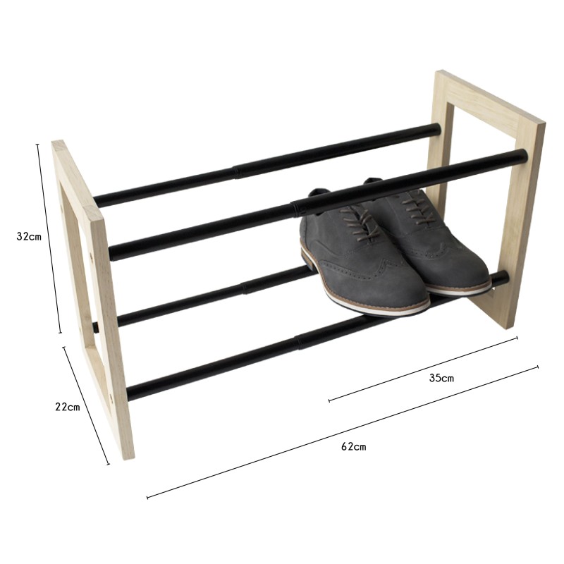 Detail of Range-chaussures extensible en bois noir