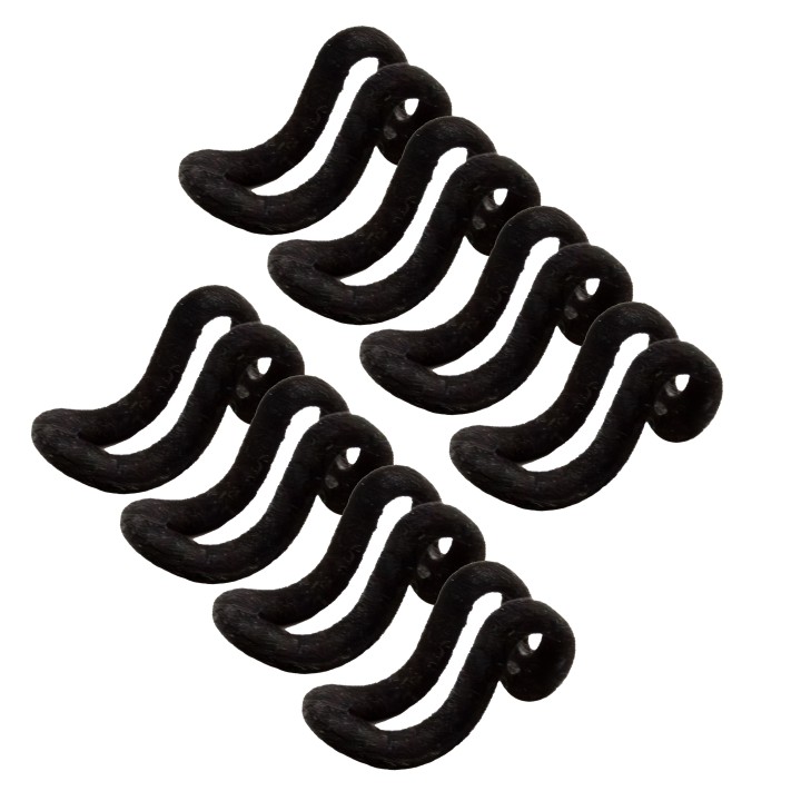 Lot de 8 crochets en velours noir
