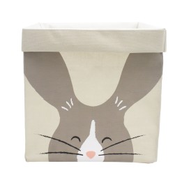 Cube de rangement en polycoton motif lapin