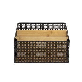 Porte-courrier en bambou cannage