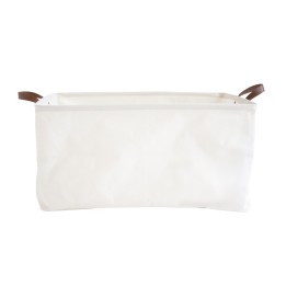 Panier à linge propre en polycoton avec poignées marron