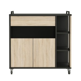 Desserte cuisine en bois noir 2 portes