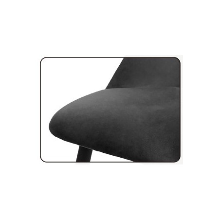 Detail of Lot de 2 chaises de séjour en tissu noir et pieds métal noir