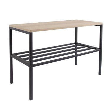 Banc range chaussure en métal noir