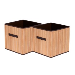 Lot de 2 cubes de rangement en bambou