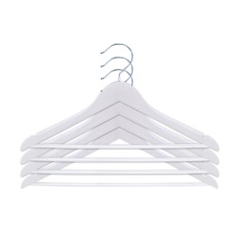 Lot de 4 cintres en bois blanc