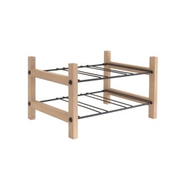 Range-bouteilles en bois et métal