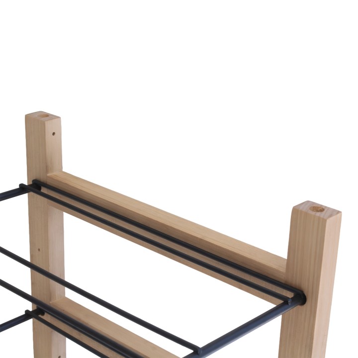 Range-bouteilles en bois et métal