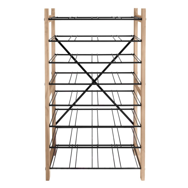 Range-bouteilles en bois et métal