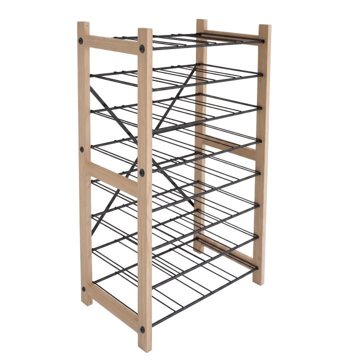 Range-bouteilles en bois et métal