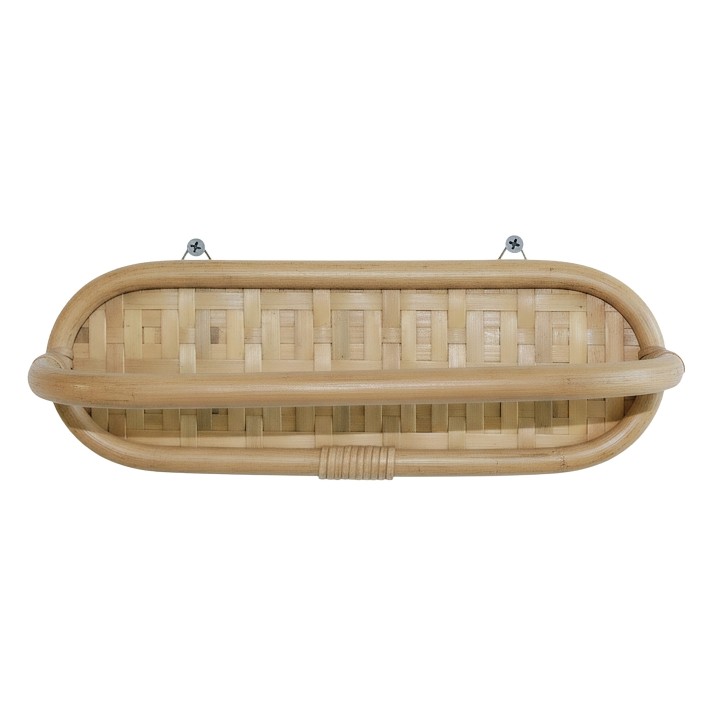 Barre porte-serviette en rotin et en bambou