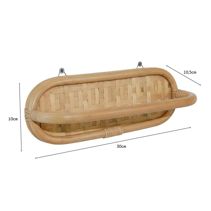 Barre porte-serviette en rotin et en bambou