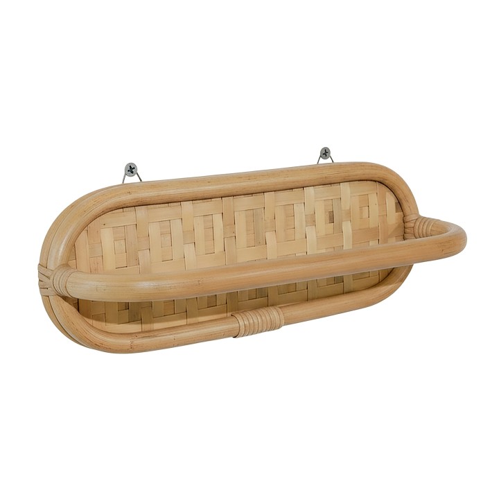 Barre porte-serviette en rotin et en bambou