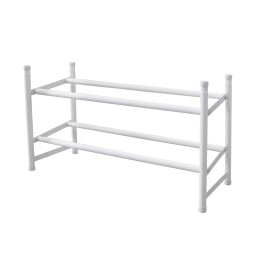 Range-chaussures métal blanc 2 extensible