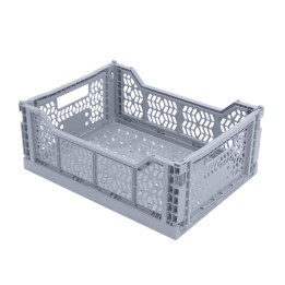 Cagette pliable en plastique gris