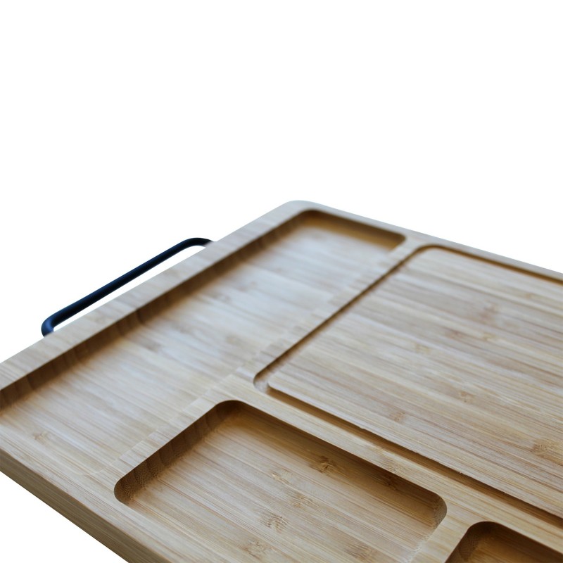 Detail of Planche à découper réversible avec compartiments en bambou