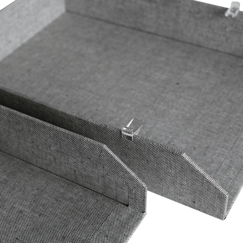 Detail of Lot de 2 bannettes en carton gris