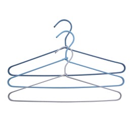 Lot de 3 cintres tissu bleu