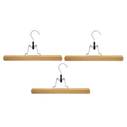 Lot de 3 cintres à pantalons en bois