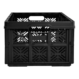 Cagette pliable en plastique noir 32 L