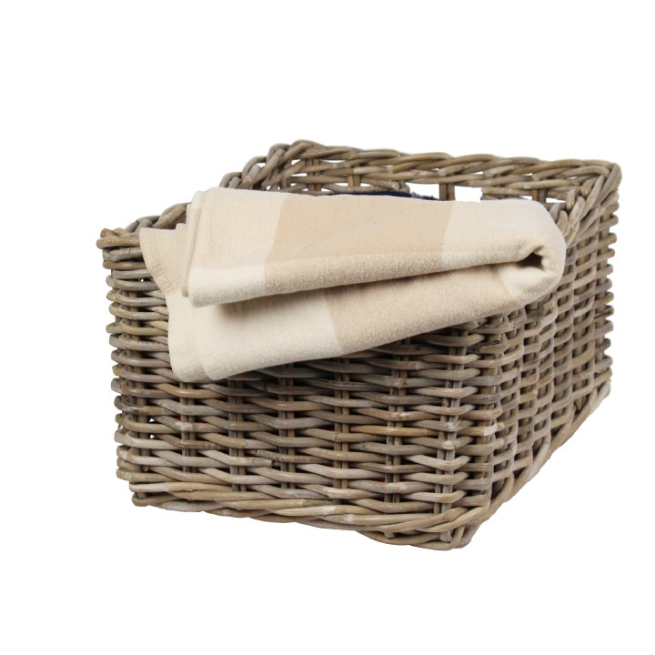 Panier de rangement rectangulaire en rotin