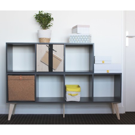 Detail of Lot de 4 pieds plats en pin
