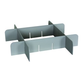 Lot de 4 séparateurs de tiroirs en plastique gris