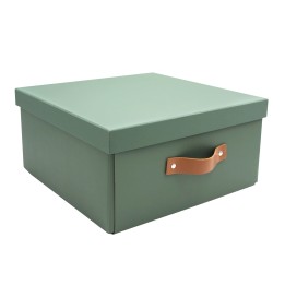 Boîte de rangement en carton vert