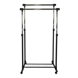 Portant double à roulettes extensible noir