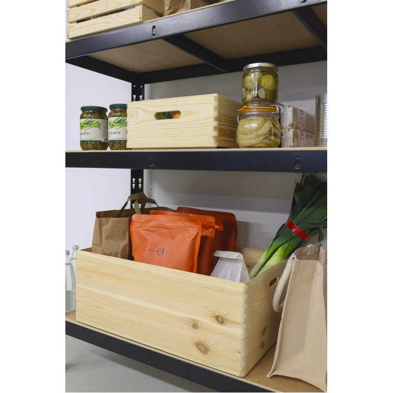 Detail of Bac de rangement en bois clair M