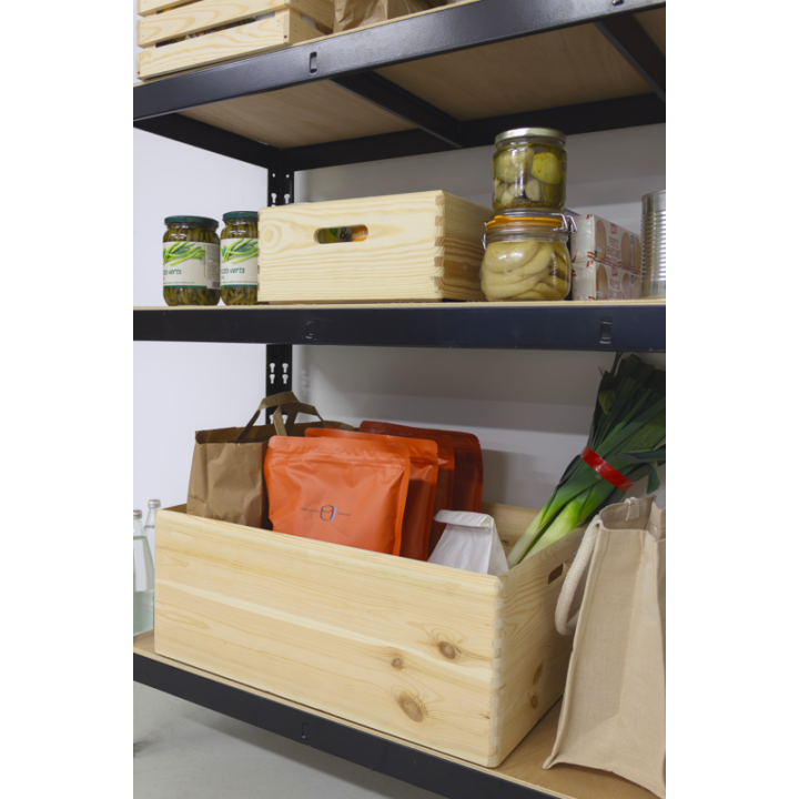 Bac de rangement en bois clair - 40X30X14