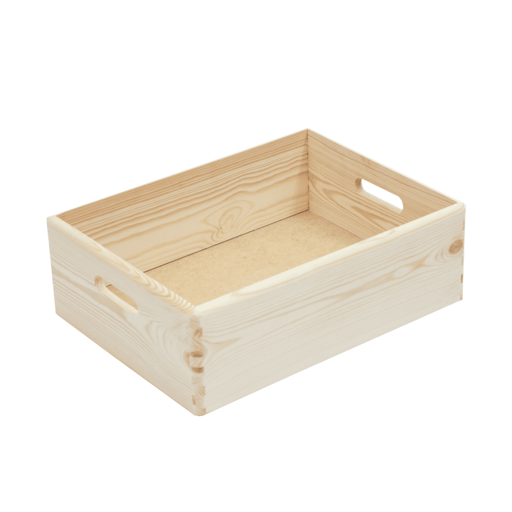 Bac de rangement en bois clair - 40X30X14
